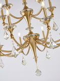 Bethel Stain Brass Chandelier in Iron & Crystal