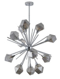 Bethel Chrome Chandelier in Metal & Glass