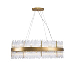 Bethel Gold Chandelier in Stainless Steel & Glass