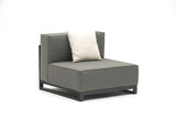 Sensation Indoor/Outdoor Modular Armless Chair Grey Acrylic Fabric With Tpu Coating, Grey Alum...