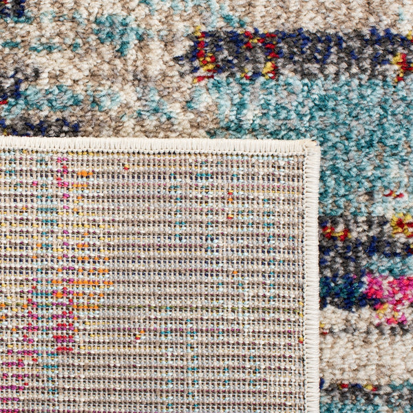 Madison 400 Madison 419 Contemporary Power Loomed Polypropylene Friese Rug Grey / Turquoise