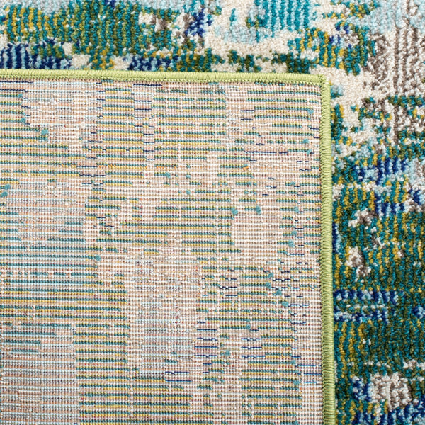 Madison 400 Madison 425 Contemporary Power Loomed Polypropylene Friese Rug Green / Turquoise