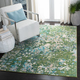 Madison 400 Madison 425 Contemporary Power Loomed Polypropylene Friese Rug Green / Turquoise