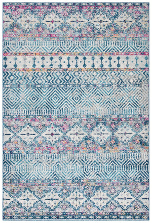 Madison 700 Madison 797 Bohemian Power Loomed 65% Polypropylene 21% Jute 7% Polyester 7% Cotton Rug Denim Blue / Purple