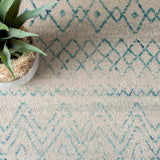 Madison 700 Madison 798 Bohemian Power Loomed 65% Polypropylene 21% Jute 7% Polyester 7% Cotton Rug Ivory / Aqua