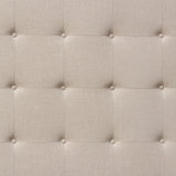 Madison Ave Tufted Wing Eastern King Bed in Sand Button Tufted Fabric by Diamond Sofa