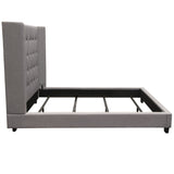 Madison Ave Tufted Wing Queen Bed in Light Grey Button Tufted Fabric by Diamond Sofa