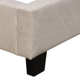 Madison Ave Tufted Wing Queen Bed in Sand Button Tufted Fabric by Diamond Sofa