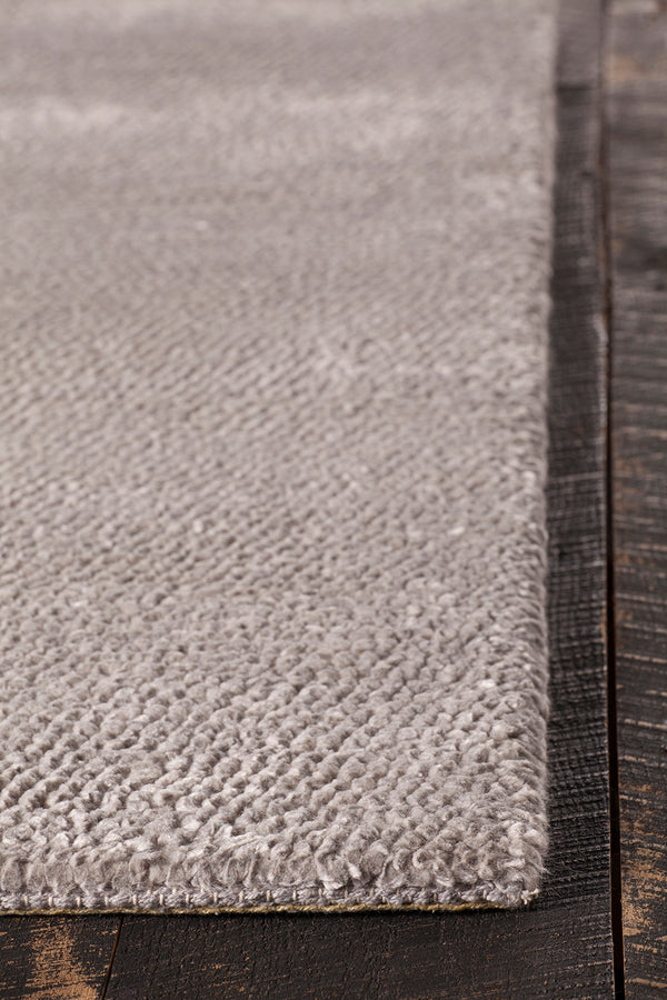 Chandra Rugs Mae 70% Wool + 30% Viscose Hand-Woven Contemporary Rug Silver 9' x 13'