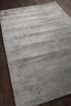 Chandra Rugs Mae 70% Wool + 30% Viscose Hand-Woven Contemporary Rug Silver 9' x 13'