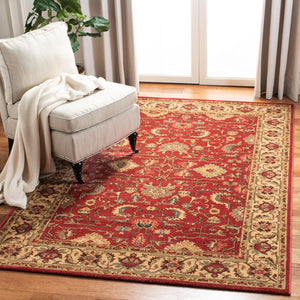 Mahal 693 Transitional Power Loomed Polypropylene Pile Rug Red / Beige