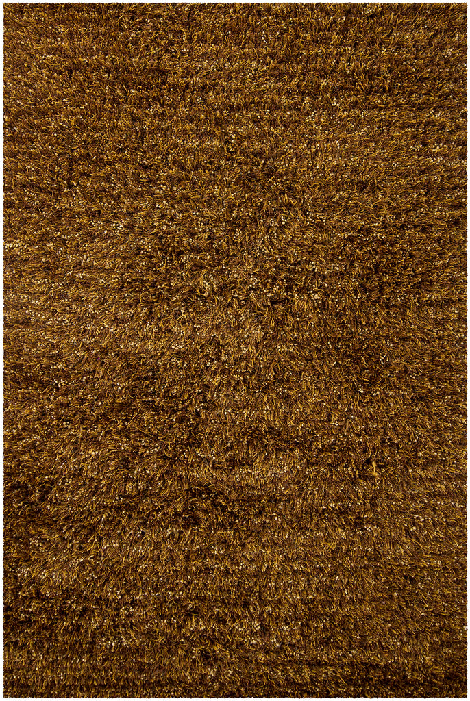 Chandra Rugs Mai 100% Polyester Hand-Woven Contemporary Shag Rug Brown 9' x 13'