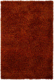 Chandra Rugs Mai 100% Polyester Hand-Woven Contemporary Shag Rug Red/Orange 9' x 13'