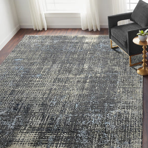 AMER Rugs Majestic MAJ-1 Hand-Knotted Abstract Modern & Contemporary Area Rug Gray/Blue 10' x 14'