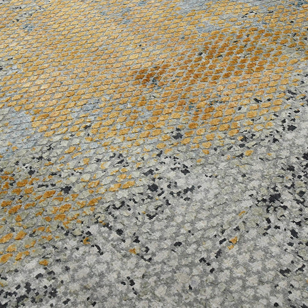 AMER Rugs Majestic MAJ-10 Hand-Knotted Abstract Modern & Contemporary Area Rug Orange/Blue 10' x 14'