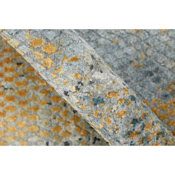 AMER Rugs Majestic MAJ-10 Hand-Knotted Abstract Modern & Contemporary Area Rug Orange/Blue 10' x 14'