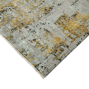 AMER Rugs Majestic MAJ-19 Hand-Knotted Abstract Modern & Contemporary Area Rug Blue/Yellow 10' x 14'