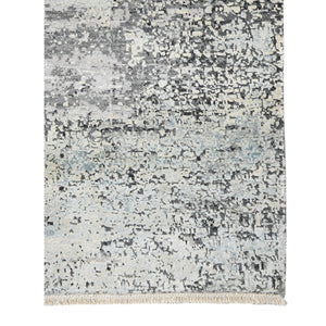 AMER Rugs Majestic MAJ-6 Hand-Knotted Abstract Modern & Contemporary Area Rug Ivory/Blue 10' x 14'