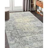 AMER Rugs Majestic MAJ-6 Hand-Knotted Abstract Modern & Contemporary Area Rug Ivory/Blue 10' x 14'