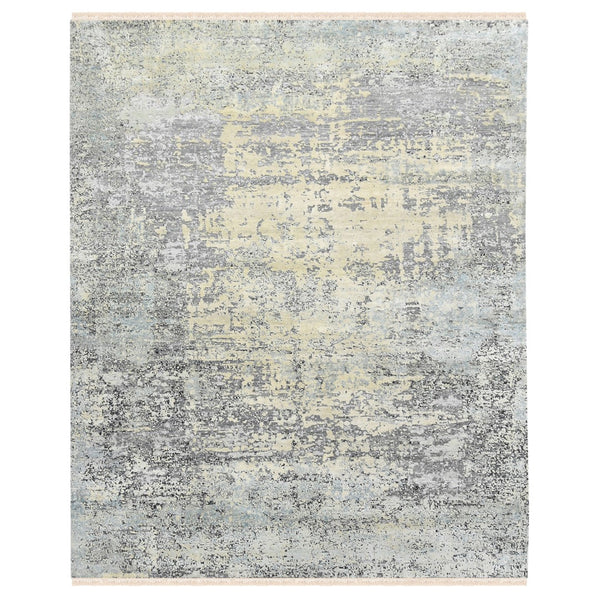 AMER Rugs Majestic MAJ-6 Hand-Knotted Abstract Modern & Contemporary Area Rug Ivory/Blue 10' x 14'