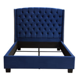 Majestic Tufted Bed in Velvet with Nail Head Wing Accents