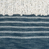 Dovetail Riley Handwoven Wool Blend 49x59 Throw Blanket, Off White and Indigo Blue MAL022