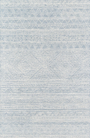 Momeni Mallorca MRC-1 Hand Hooked Contemporary Geometric Indoor Area Rug Light Blue 9' x 12' MALLOMRC-1LBL90C0