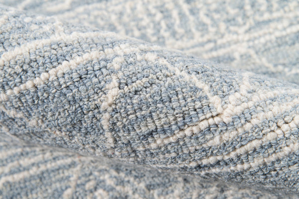 Momeni Mallorca MRC-1 Hand Hooked Contemporary Geometric Indoor Area Rug Light Blue 9' x 12' MALLOMRC-1LBL90C0