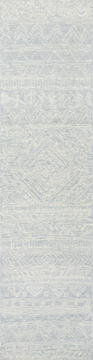 Momeni Mallorca MRC-1 Hand Hooked Contemporary Geometric Indoor Area Rug Light Blue 9' x 12' MALLOMRC-1LBL90C0