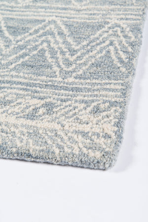 Momeni Mallorca MRC-1 Hand Hooked Contemporary Geometric Indoor Area Rug Light Blue 9' x 12' MALLOMRC-1LBL90C0