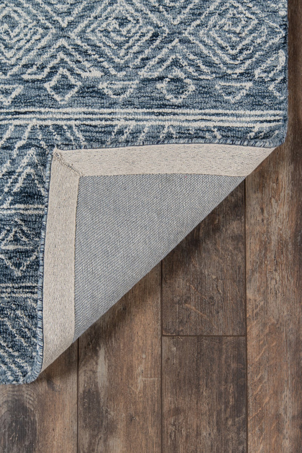 Momeni Mallorca MRC-2 Hand Hooked Contemporary Geometric Indoor Area Rug Denim 9' x 12' MALLOMRC-2DNM90C0