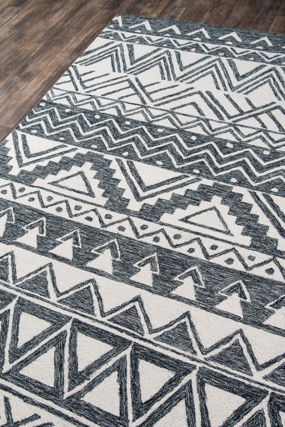 Momeni Mallorca MRC-3 Hand Hooked Contemporary Geometric Indoor Area Rug Charcoal 9' x 12' MALLOMRC-3CHR90C0