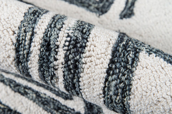 Momeni Mallorca MRC-3 Hand Hooked Contemporary Geometric Indoor Area Rug Charcoal 9' x 12' MALLOMRC-3CHR90C0