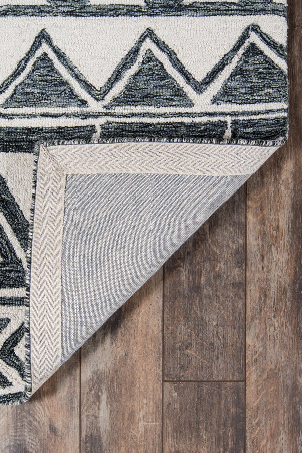 Momeni Mallorca MRC-3 Hand Hooked Contemporary Geometric Indoor Area Rug Charcoal 9' x 12' MALLOMRC-3CHR90C0