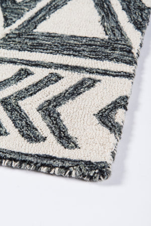 Momeni Mallorca MRC-3 Hand Hooked Contemporary Geometric Indoor Area Rug Charcoal 9' x 12' MALLOMRC-3CHR90C0