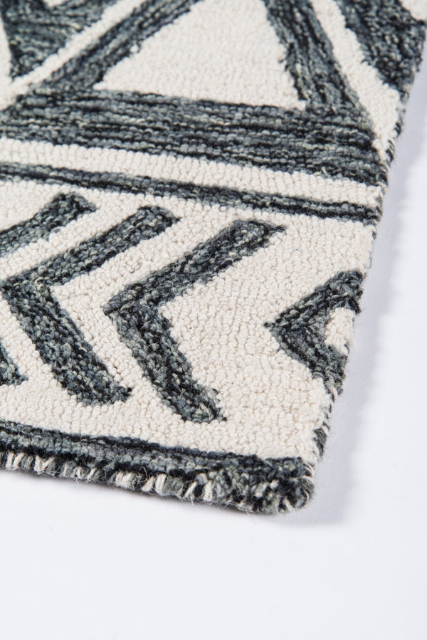 Momeni Mallorca MRC-3 Hand Hooked Contemporary Geometric Indoor Area Rug Charcoal 9' x 12' MALLOMRC-3CHR90C0