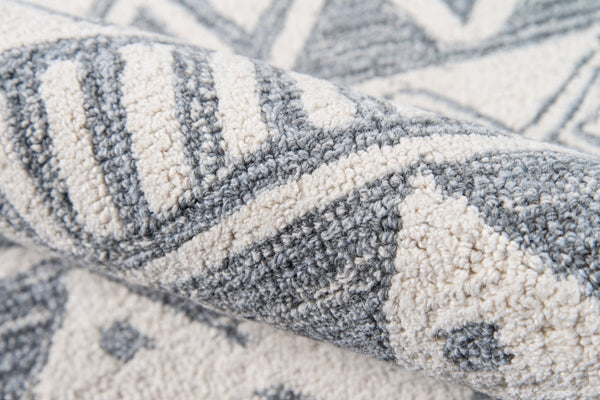 Momeni Mallorca MRC-5 Hand Hooked Contemporary Geometric Indoor Area Rug Grey 9' x 12' MALLOMRC-5GRY90C0