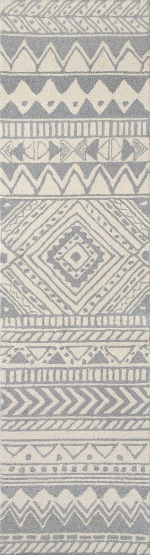 Momeni Mallorca MRC-5 Hand Hooked Contemporary Geometric Indoor Area Rug Grey 9' x 12' MALLOMRC-5GRY90C0