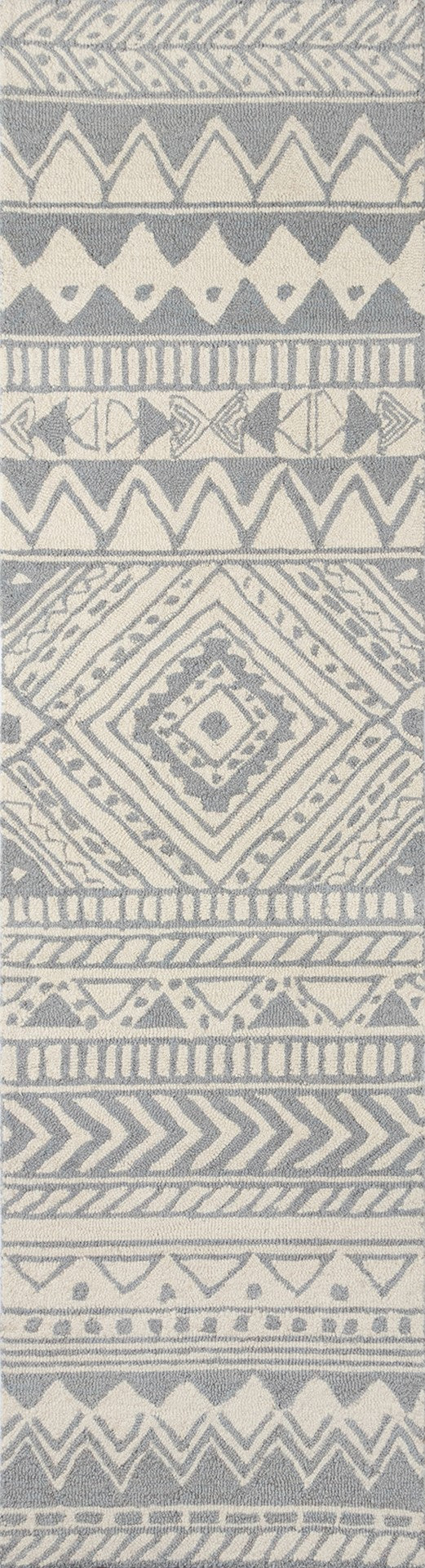 Momeni Mallorca MRC-5 Hand Hooked Contemporary Geometric Indoor Area Rug Grey 9' x 12' MALLOMRC-5GRY90C0