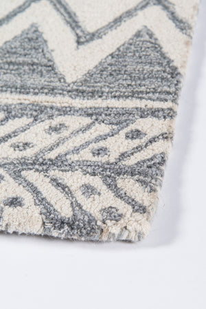 Momeni Mallorca MRC-5 Hand Hooked Contemporary Geometric Indoor Area Rug Grey 9' x 12' MALLOMRC-5GRY90C0