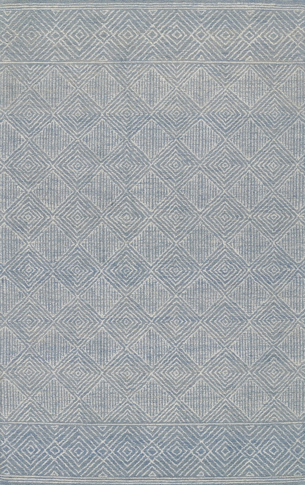Momeni Mallorca MRC-7 Hand Hooked Contemporary Geometric Indoor Area Rug Blue 9' x 12' MALLOMRC-7BLU90C0