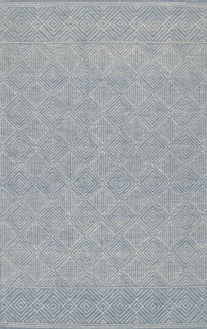 Momeni Mallorca MRC-7 Hand Hooked Contemporary Geometric Indoor Area Rug Blue 9' x 12' MALLOMRC-7BLU90C0