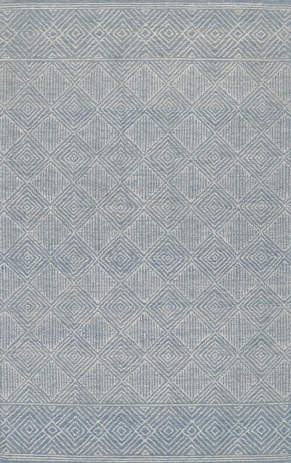 Momeni Mallorca MRC-7 Hand Hooked Contemporary Geometric Indoor Area Rug Blue 9' x 12' MALLOMRC-7BLU90C0