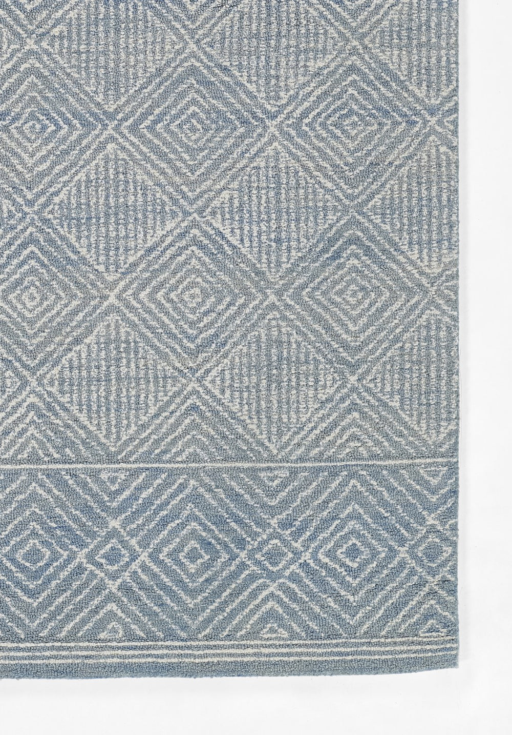 Momeni Mallorca MRC-7 Hand Hooked Contemporary Geometric Indoor Area Rug Blue 9' x 12' MALLOMRC-7BLU90C0