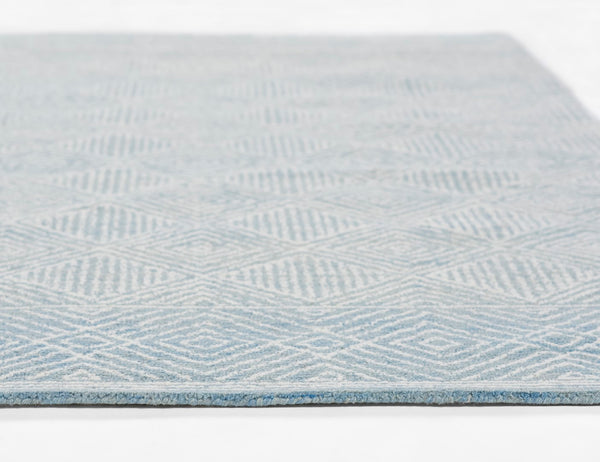 Momeni Mallorca MRC-7 Hand Hooked Contemporary Geometric Indoor Area Rug Blue 9' x 12' MALLOMRC-7BLU90C0