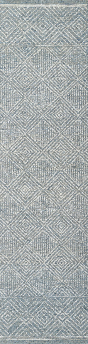 Momeni Mallorca MRC-7 Hand Hooked Contemporary Geometric Indoor Area Rug Blue 9' x 12' MALLOMRC-7BLU90C0