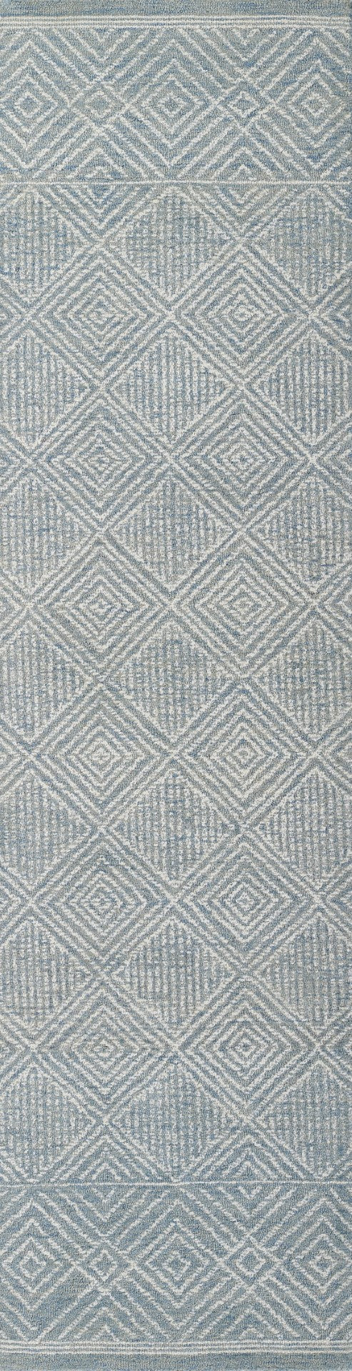 Momeni Mallorca MRC-7 Hand Hooked Contemporary Geometric Indoor Area Rug Blue 9' x 12' MALLOMRC-7BLU90C0