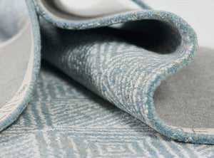 Momeni Mallorca MRC-7 Hand Hooked Contemporary Geometric Indoor Area Rug Blue 9' x 12' MALLOMRC-7BLU90C0