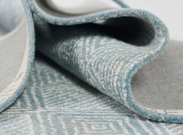 Momeni Mallorca MRC-7 Hand Hooked Contemporary Geometric Indoor Area Rug Blue 9' x 12' MALLOMRC-7BLU90C0