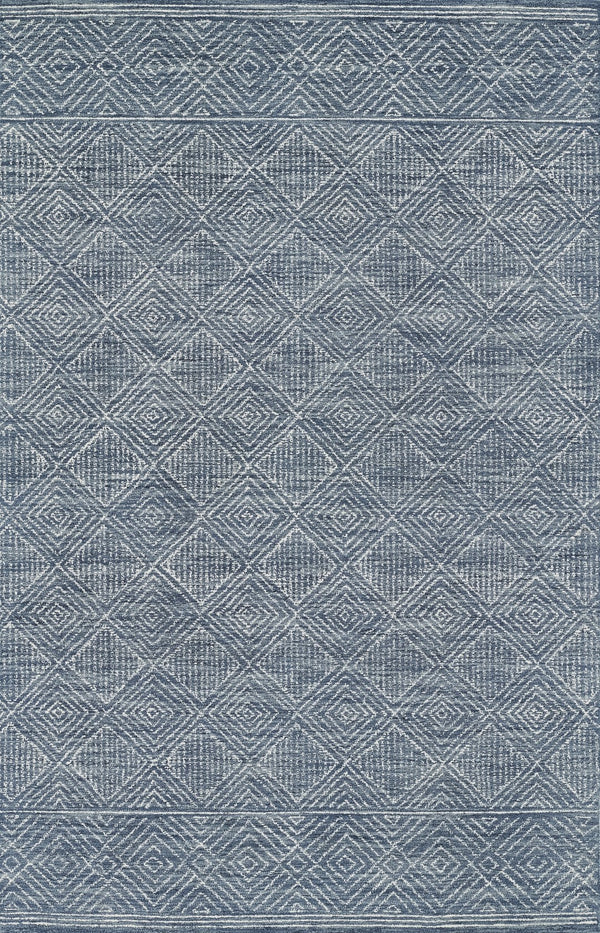 Momeni Mallorca MRC-7 Hand Hooked Contemporary Geometric Indoor Area Rug Denim 9' x 12' MALLOMRC-7DNM90C0